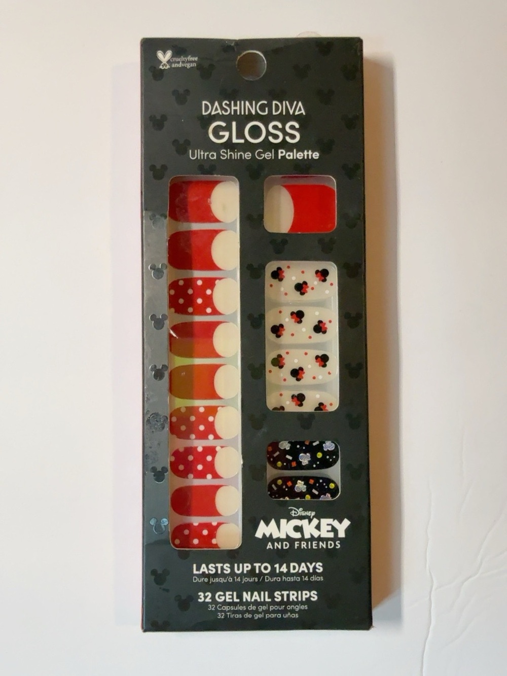 Dashing Diva Gloss Disney Mickey Red & White Gel Nail Strips